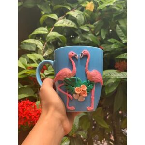 Ceramic and Polymer Clay Flamingo - Image 2