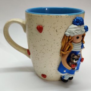 White Mug Polymer Clay Doll - Image 3