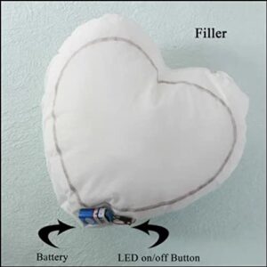 Personalised Fur LED Cushion Heart Shape - Image 2