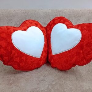 Heart Shape Red Customised Couple Cushion - Image 4