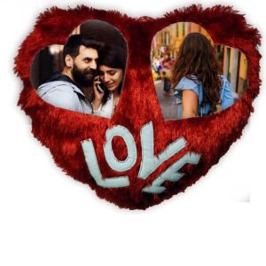 Personalised Heart Fur Cushion Big Love - Image 2