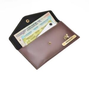 Personalized Leather Women\'s Clutches Brown - Image 5