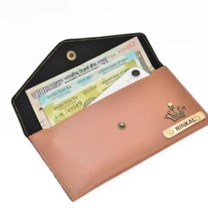 Personalized Leather Women\'s Clutches Tan - Image 5