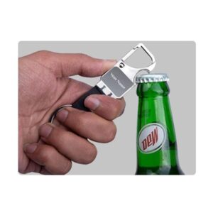 Giftana Personalized Keychain with Name Engraved, Black Leather Metal Opener Keychain for Bike Office Home, Customized Silver Keyring, Keychain Gift For Men Husband Father, Secret Santa Gifts - Image 3