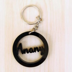 black acrylic name keychain - Image 2