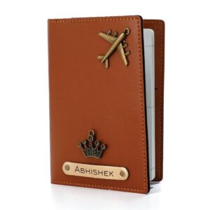 Personalised Leather Passport Cover (Tan Brown) - Image 2