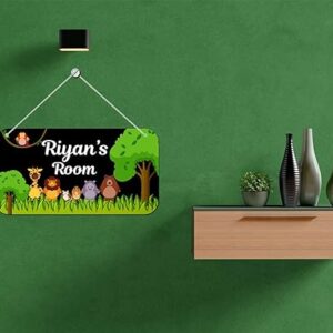 Animal/Jungle theme Customised Kids Name Plate Wall 28 x 14 cm - Image 2