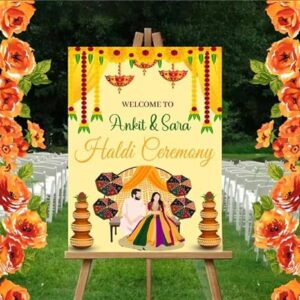 Personalised  Welcome Signage For Wedding Ceremony Board - 34 Inch x 22 Inch