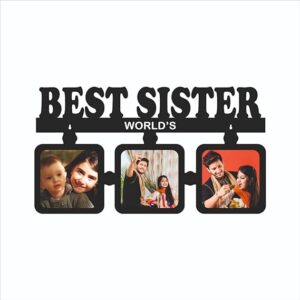 Best Sister Personalised Wooden Wall Hanging Photo frame - Image 2