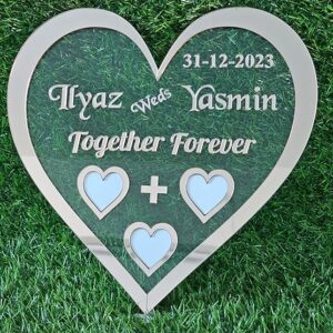 Acrylic Couple Thumb Impression Heart Shape Gift - Image 2