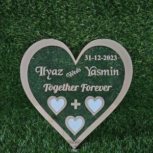 Acrylic Couple Thumb Impression Heart Shape Gift - Image 5