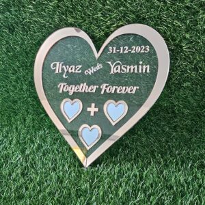 Acrylic Couple Thumb Impression Heart Shape Gift - Image 4